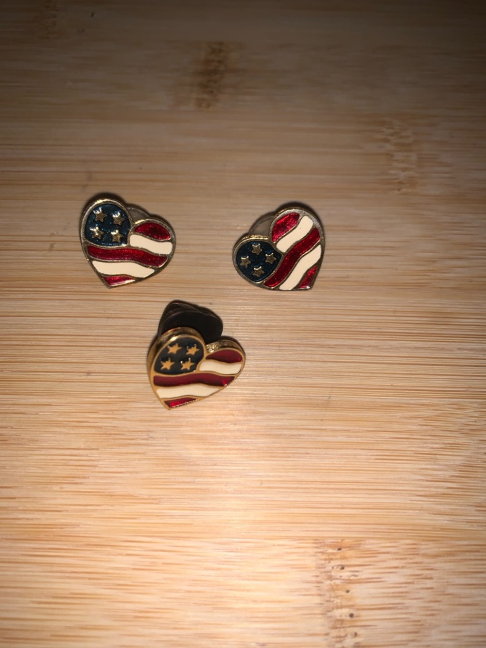 Vintage Avon USA Heart Earrings and Pin set